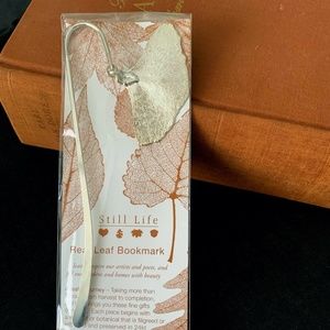 Real leaf silver coated bookmark gift item